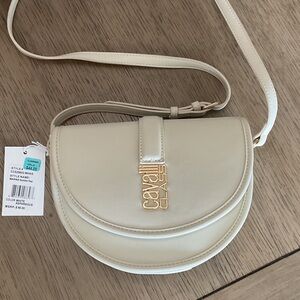 Cavalli Class Ivory Crossbody Bag marina saddle, flap in white asparagus
